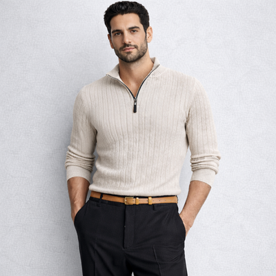 THE MASON HALF-ZIP SWEATER MORANOD