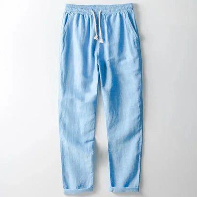 THE SANTORINI LINEN PANTS MORANOD